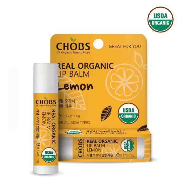 [USDA인증] CHOBS(찹스) 유기농 립밤 레몬 5g