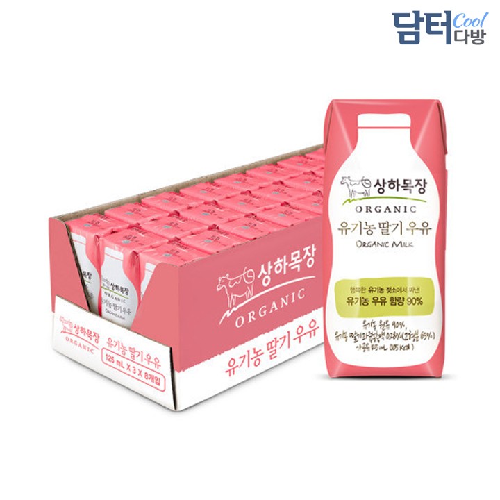 상하목장 유기농 딸기우유 125ml (24팩)
